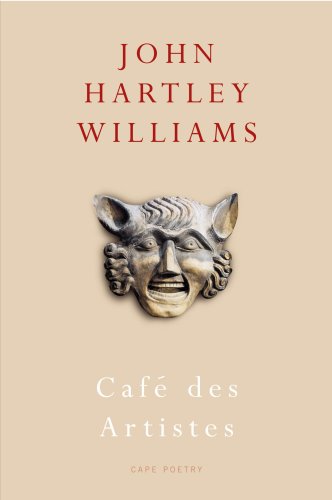 Book cover: "Café des Artistes" by John Hartley Williams, with a mask.