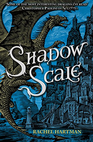Book cover: Dragon flying over a detailed coastal city.