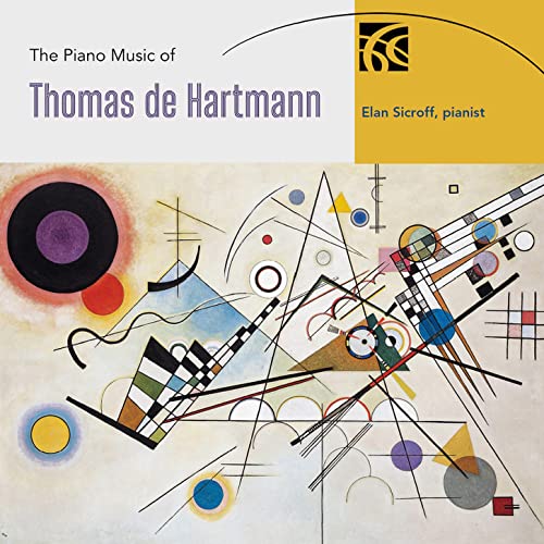 CD cover featuring abstract geometric painting in red, black, and yellow.