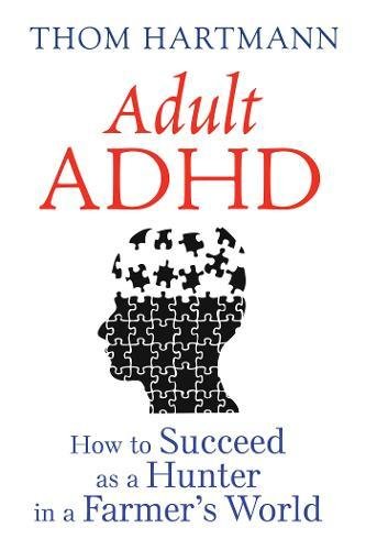 Book cover for "Adult ADHD" with a puzzle-piece silhouette of a head.