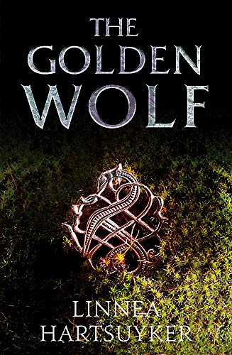 Book cover: "The Golden Wolf" with a golden wolf design on a dark background.