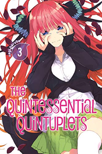Anime girl with pink hair, flowers, and book title "The Quintessential Quintuplets.