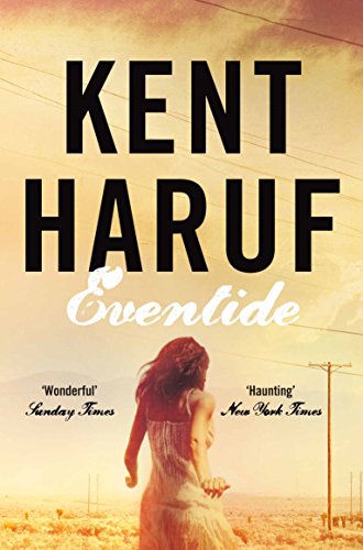 Book cover: "Eventide" by Kent Haruf, featuring a woman walking away.