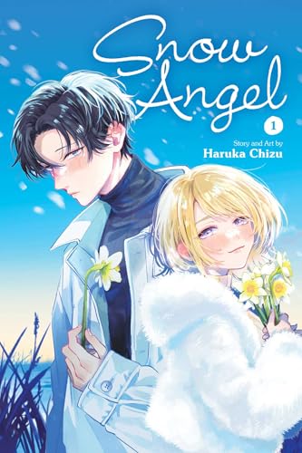 Manga cover featuring two young people with flowers against a blue sky.
