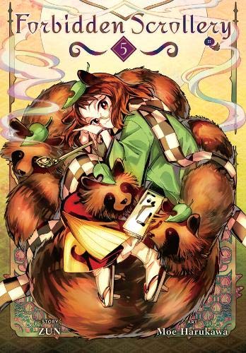 Book cover: girl with bears, ornate design, “Forbidden Scrollery, Vol. 5.”