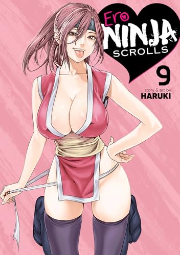“Ero Ninja Scrolls Vol. 9” manga cover featuring a woman in a red outfit.