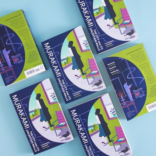 Book covers with illustrated figures and abstract designs in blue and green.