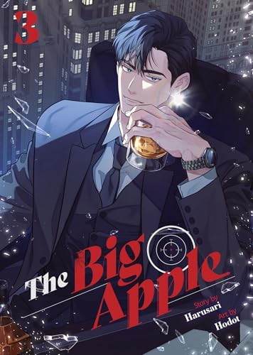 Manga cover: man in suit drinking, city skyline, target reticle.