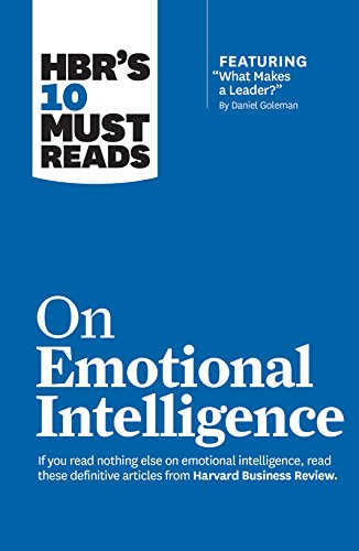 Blue book cover with white text: "HBR's 10 Must Reads on Emotional Intelligence".