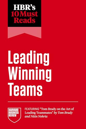 Red book cover with white text: "Leading Winning Teams", Harvard Business Review.