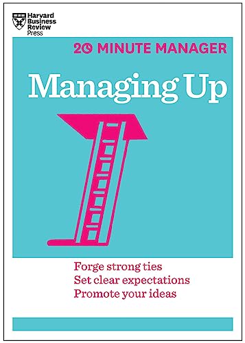 Book cover: "Managing Up" with a pink ladder illustration.