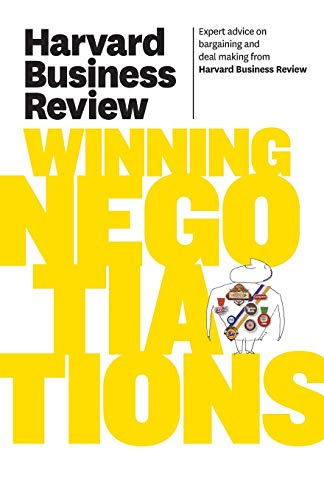 Book cover: "Harvard Business Review on Winning Negotiations" with yellow text.