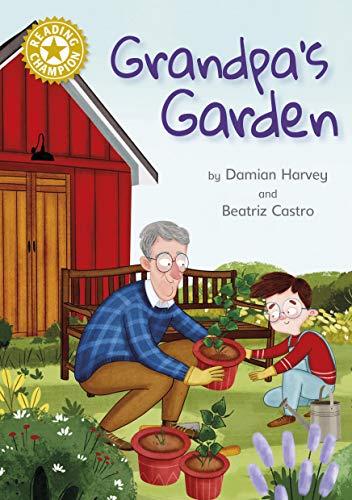 Book cover: Grandpa and grandson gardening together by a red barn.