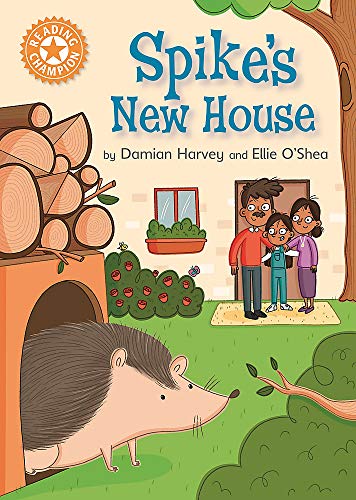 Book cover: hedgehog near a house with a family standing outside.