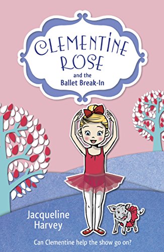 Book cover: girl in ballet pose with a small dog, pink tones.