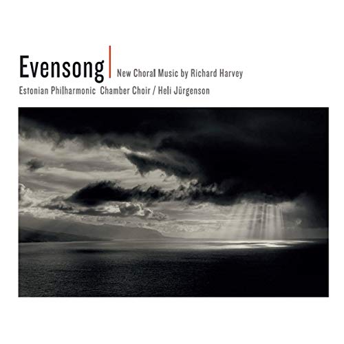 CD cover for "Evensong" featuring a dramatic black and white seascape.