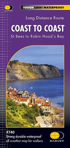 Coast to Coast trail map cover featuring a coastal village and cliffs.