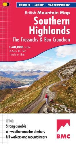Map cover depicting a hiker on a rugged trail in the Scottish Highlands.