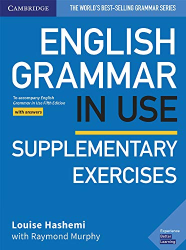 Blue cover of “English Grammar in Use Supplementary Exercises” textbook.