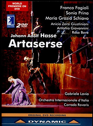 DVD cover for Hasse’s *Artaserse* opera, featuring performers in costume.