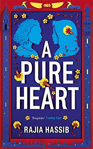 Book cover: “A Pure Heart” with blue silhouettes and floral details.