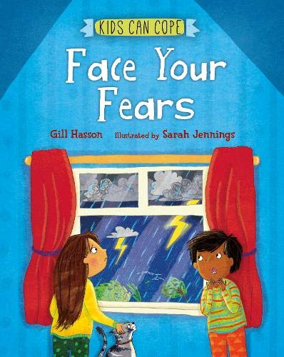 Book cover: two children looking out a window during a thunderstorm.
