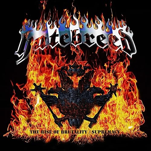 Hatebreed album cover with fiery graphics and a demonic central figure.