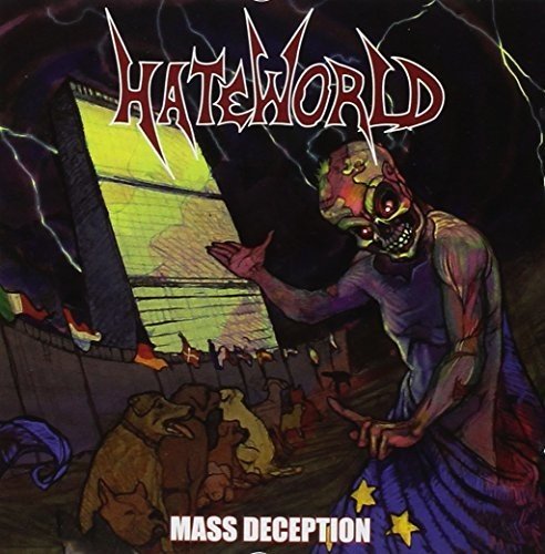 CD cover art: skeletal figure before a glowing screen, crowd below.