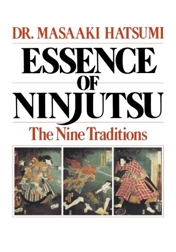 Book cover: "Essence of Ninjutsu" with images of historical Japanese warriors.
