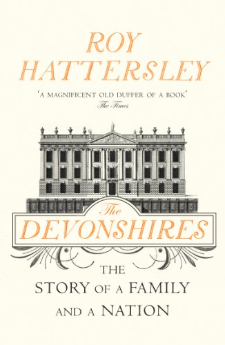 Book cover featuring a stately home and the title "The Devonshires.