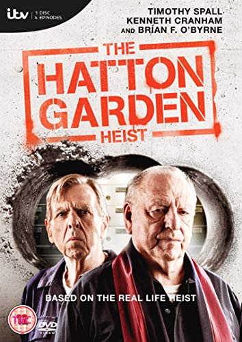 DVD cover for "Hatton Garden" featuring two older men and a tunnel.