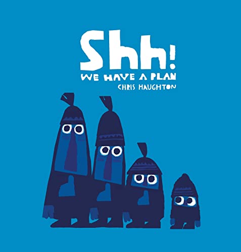 Book cover: blue background with four dark, cartoonish creatures.