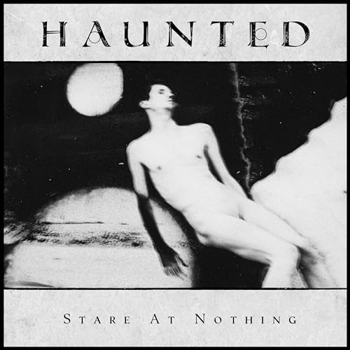 Haunted album cover: nude figure under a moonlit, grainy sky.