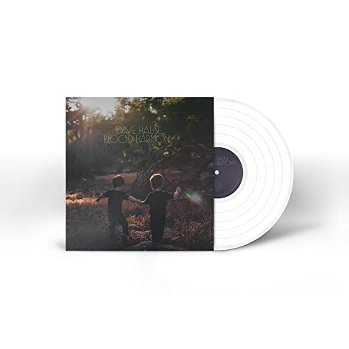 Vinyl record with album cover depicting two figures in a forest.
