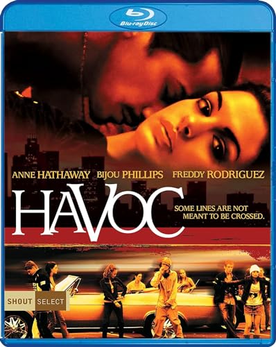Blu-ray case for the film Havoc, featuring Anne Hathaway and Bijou Phillips.