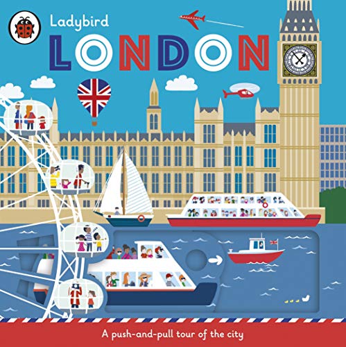 Ladybird book cover depicting London landmarks with push-and-pull tabs.