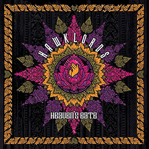 "Album cover with a colorful lotus flower mandala on a black background."