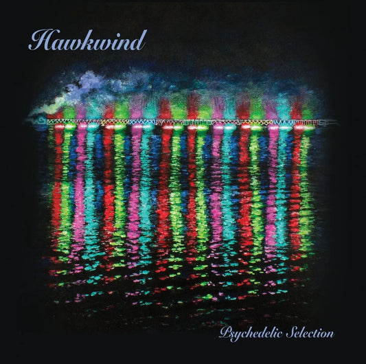 Album cover art showing a brightly lit bridge reflecting colorful lights onto dark water.