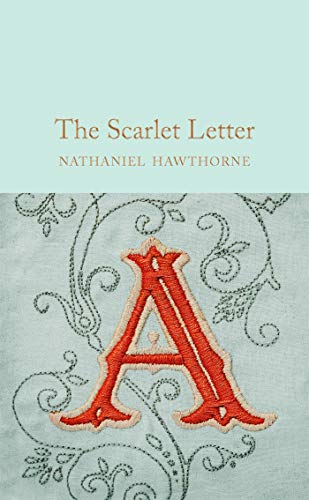 Book cover of "The Scarlet Letter" featuring a large embroidered "A".