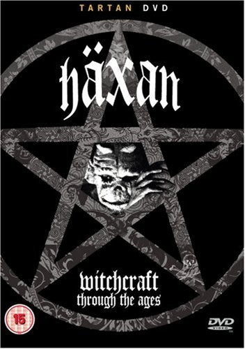 DVD cover for “Häxan” featuring a pentagram and demonic imagery.