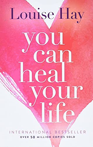 Book cover with a large pink watercolor heart and title text by Louise Hay.