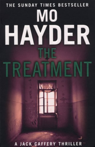 Book cover for The Treatment by Mo Hayder featuring a dark, dimly lit room.