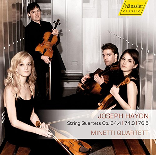 Classical music CD cover featuring the Minetti Quartet playing string instruments.