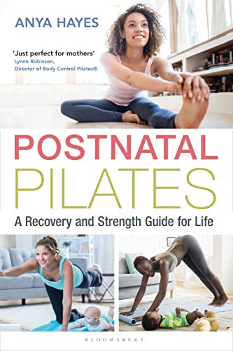 Book cover showing women performing Pilates exercises with infants in a home setting.