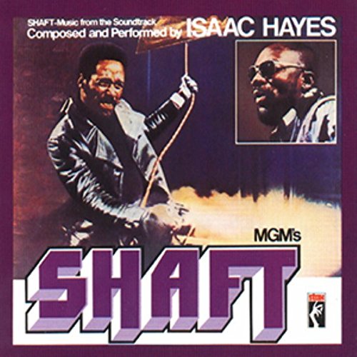 CD cover for Isaac Hayes’ “Shaft” soundtrack, featuring portraits and title.