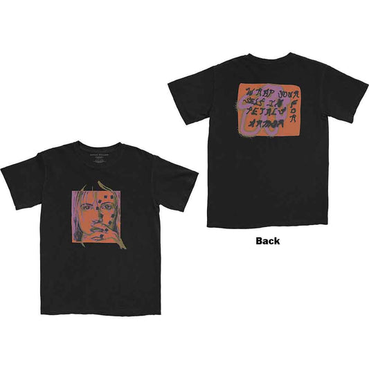 Black t-shirt with a colorful, sketched portrait of Hayley Williams.