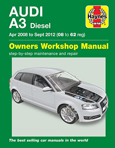 Front cover of an Audi A3 Diesel Haynes repair manual with a silver car illustration.