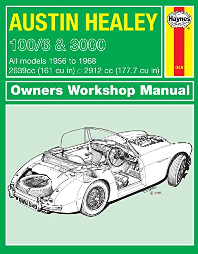 Haynes repair manual cover for Austin Healey 100/6 & 3000 with car illustration.