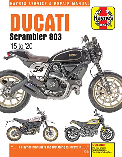 Ducati Scrambler 803 motorcycle repair manual cover, Haynes edition.