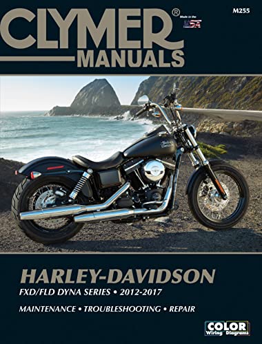 Clymer repair manual cover featuring a black Harley-Davidson Dyna motorcycle.